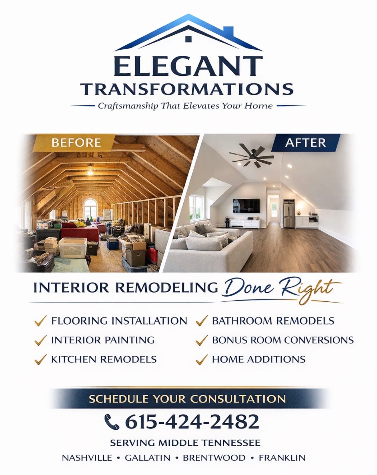 Project Attic Remodeling Success in Hendersonville TN image